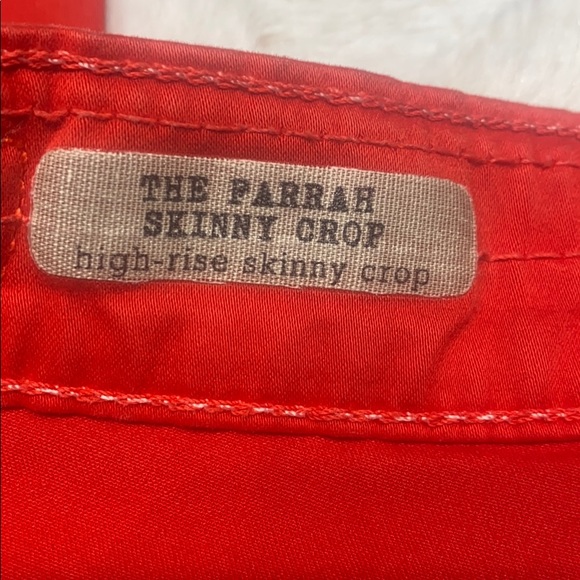🍒♥️ AG Adriano Goldschmied The Farrah Skinny Crop, Sz 28 Red ♥️🍒 - Picture 4 of 8